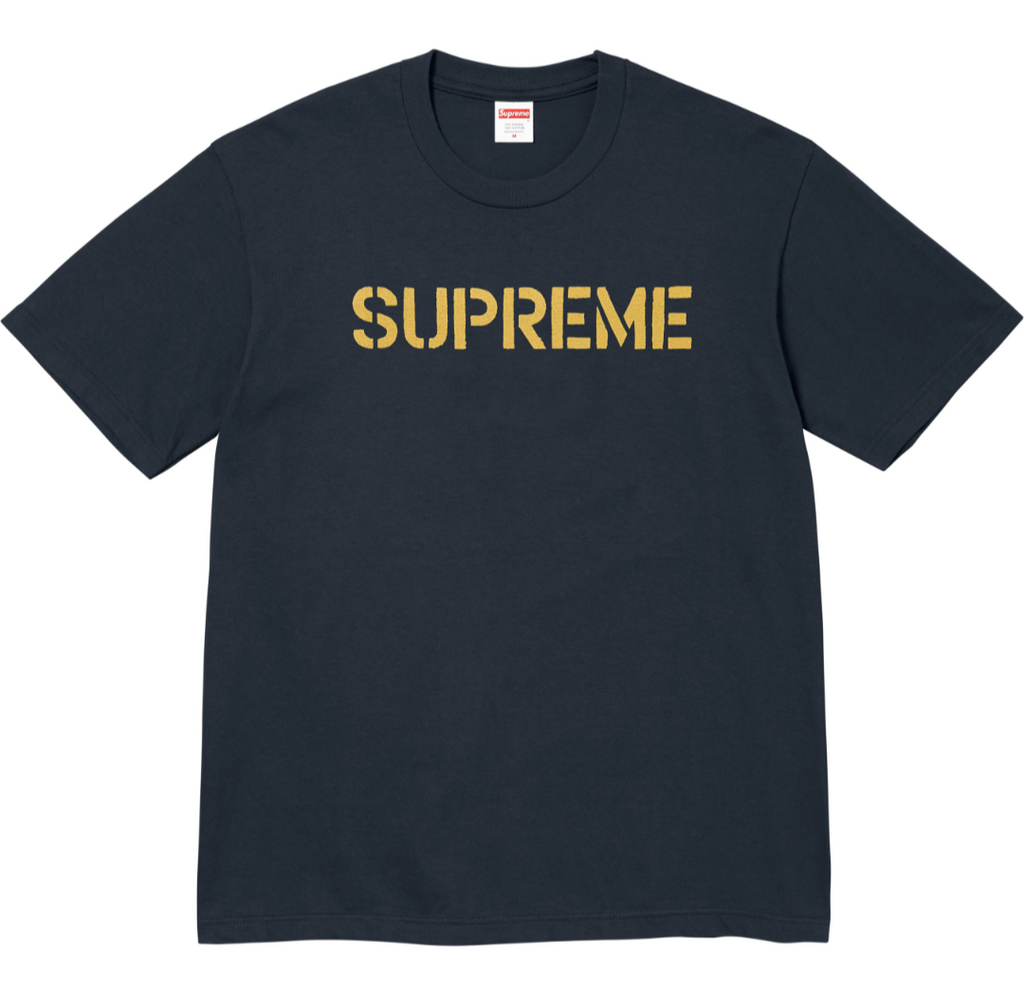 Supreme SS26 Hard Tee — Black / White / Navy