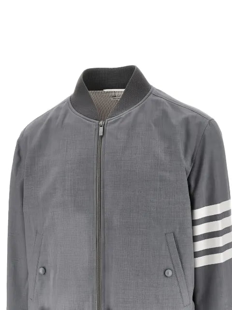 Thom Browne Plain Weave 4-bar knit rib blouson jacket
