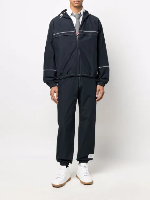 Thom Browne contrast-stitch hooded track jacket