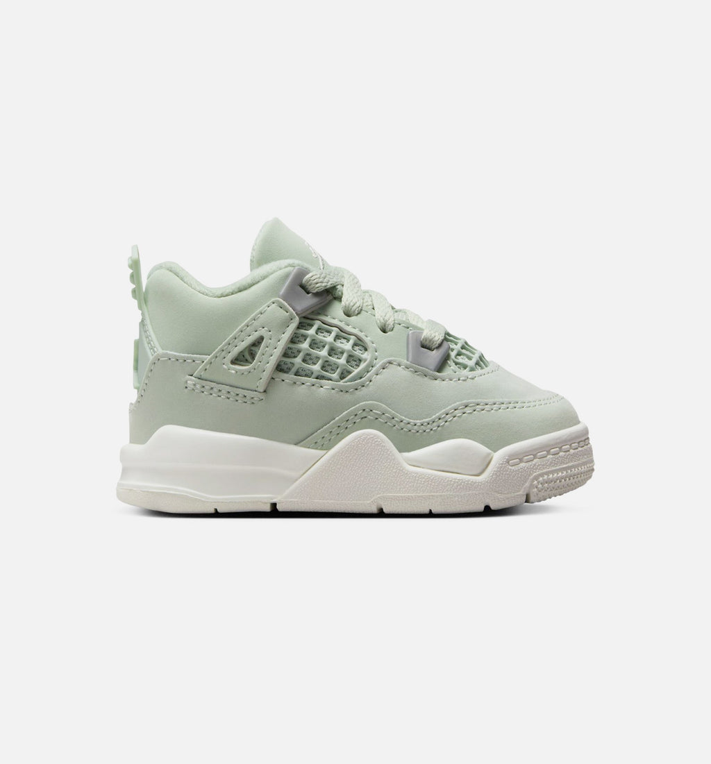 Air Jordan 4 Retro Abundance Infant & Toddler Shoe - Seafoam/Sail/Metallic Silver