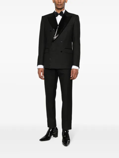 Dolce & Gabbana sequin-lapel double-breasted blazer