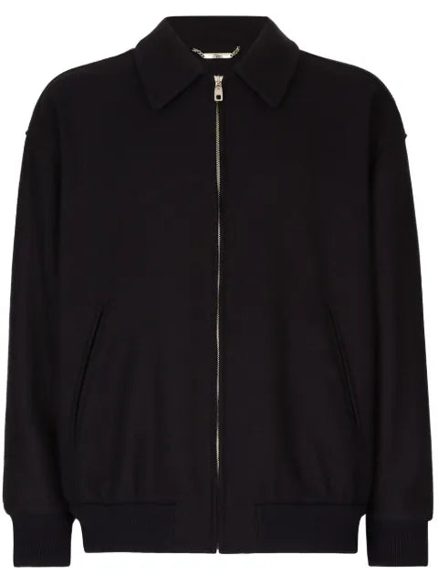 Dolce & Gabbana logo-plaque zip-up bomber jacket
