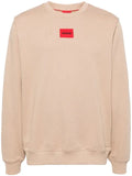 HUGO logo-patch crew-neck cotton sweatshirt
