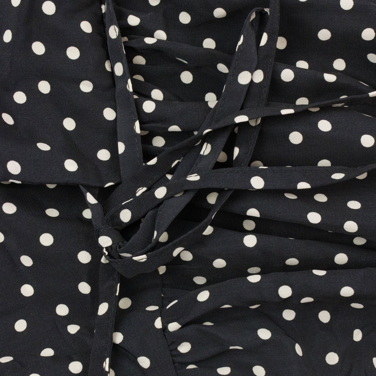 BLACK POLKA DOT WRAP DRESS