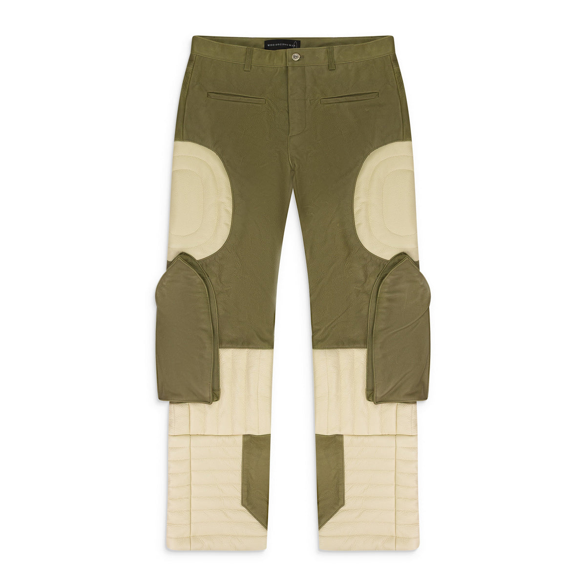TAN RAISED WINDOW (LEATHER) PANTS