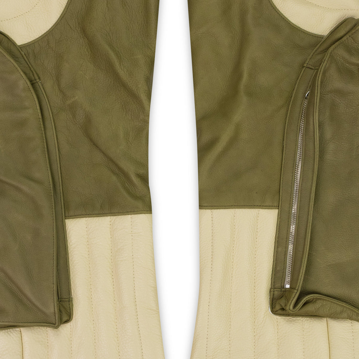TAN RAISED WINDOW (LEATHER) PANTS