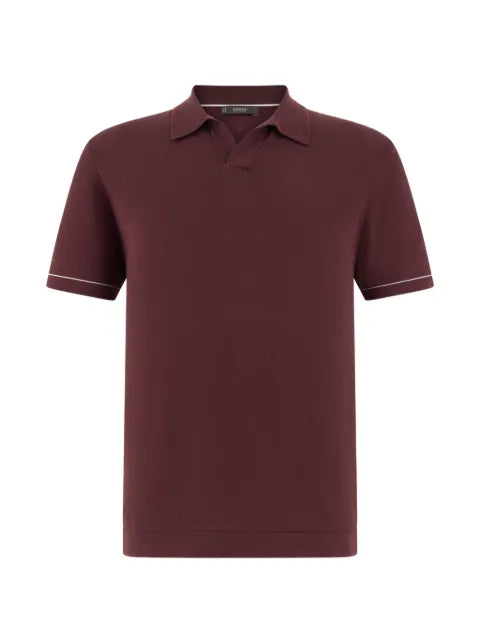 Boggi Milano cotton crepe knit polo shirt
