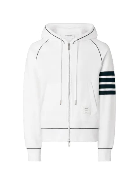 Thom Browne loopback 4-Bar zip up hoodie