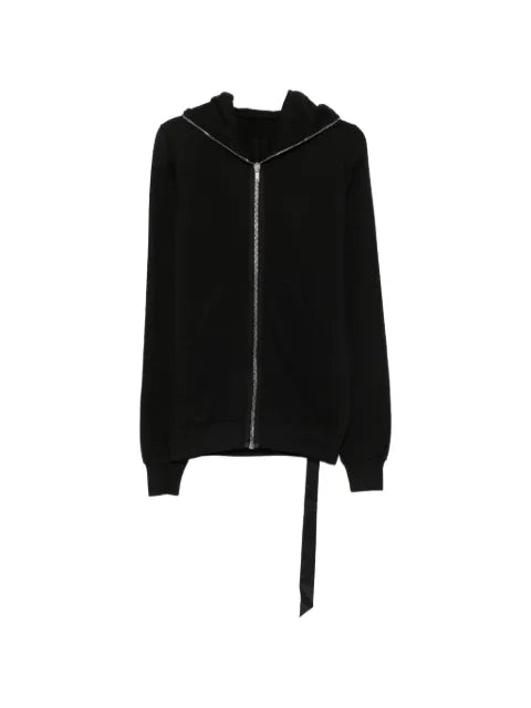 Rick Owens DRKSHDW Tower gimp hoodie in black compact heavy jersey