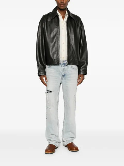 COLE BUXTON leather zip-up jacket