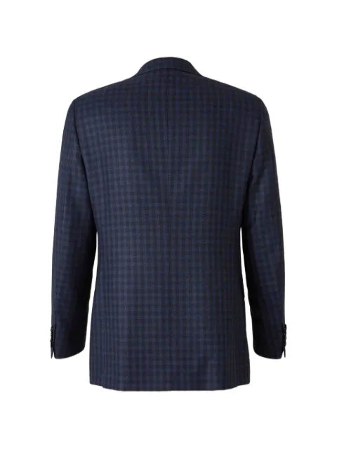 Brioni check wool-blend blazer