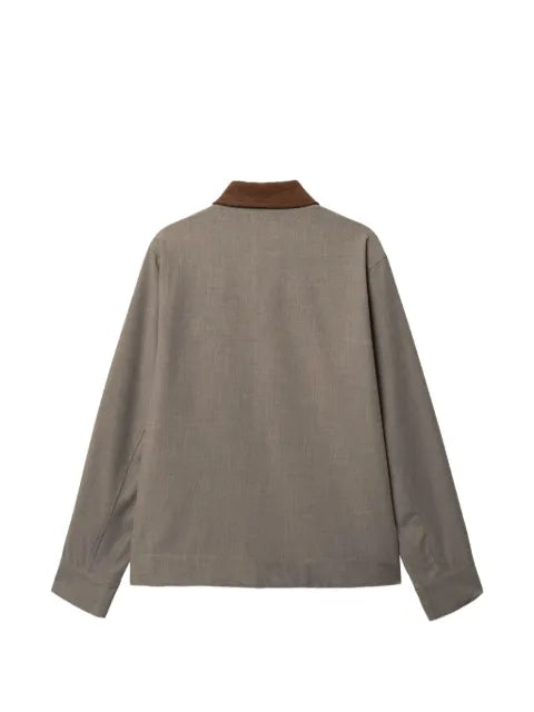 Woodbird Pon Guan corduroy-collar zip-up jacket