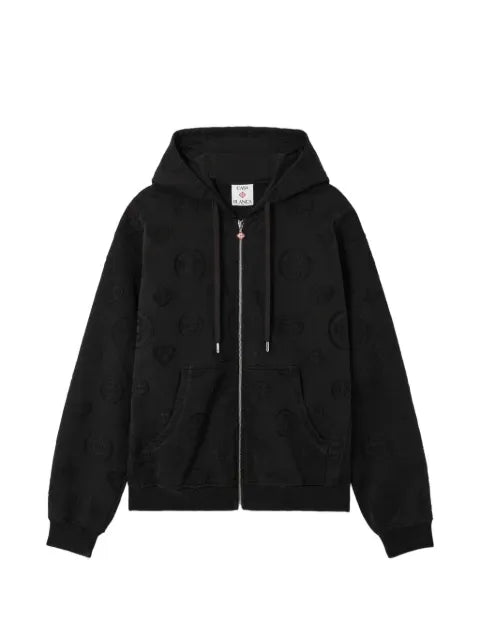 Casablanca monogram-print zip-up hoodie