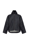 Balenciaga denim hooded jacket in raw indigo