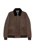 Barba Boston shearling-collar calf suede jacket