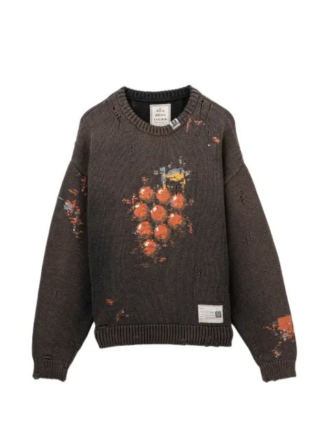 Maison MIHARA YASUHIRO distressed intarsia-knit jumper