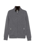 Barba fur-trim ribbed-knit jacket