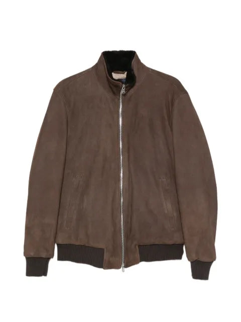 Barba shearling-lined suede jacket