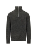 AMARANTO  ribbed-knit half-zip sweater
