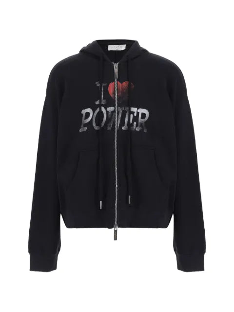 Matières Fécales graphic-print zip-up hoodie