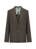 Paul Smith brown check wool patch-pocket buggy-lined blazer