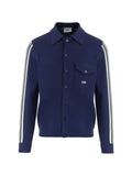 Autry logo-embroidered striped-sleeve cardigan