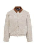 Balenciaga distressed corduroy-collar jacket
