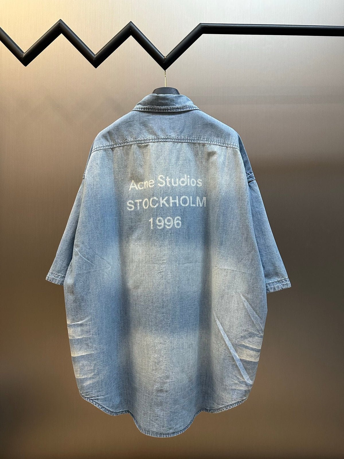 Acne Studios Oversized Short‑Sleeve Denim Button‑Down Shirt