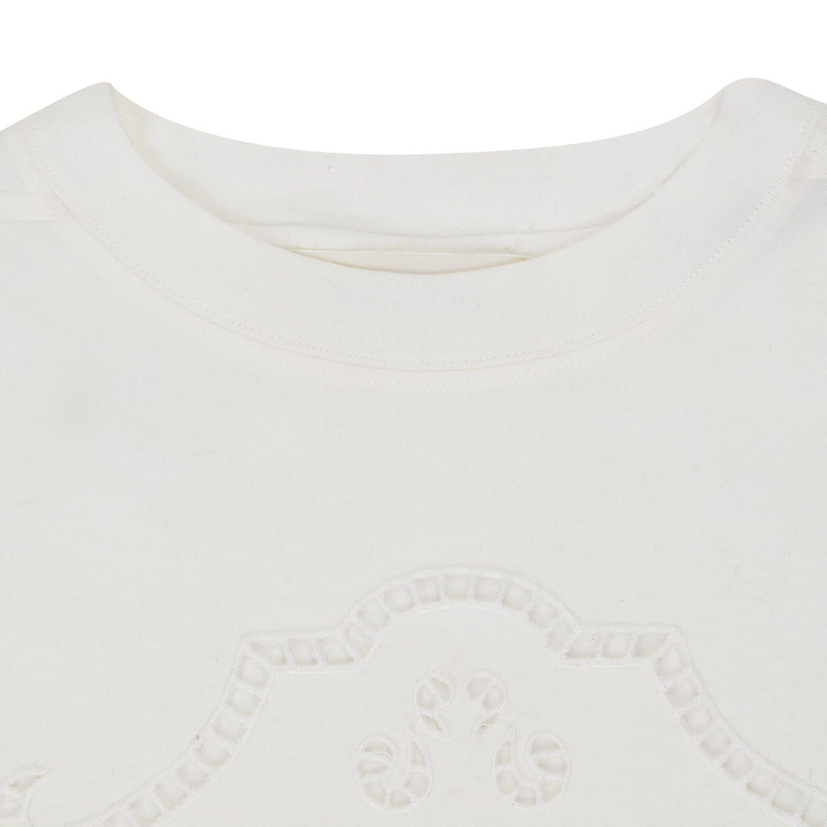 White Embroidered Long Sleeve T-Shirt