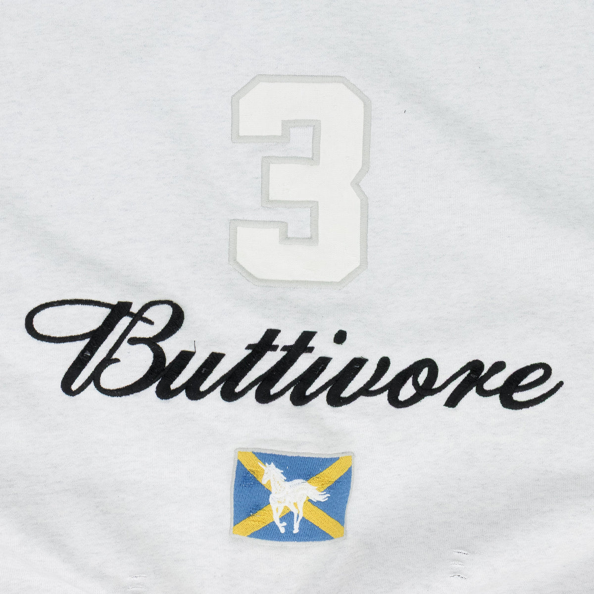 WHITE BUTTIVORE ZIP HOODIE