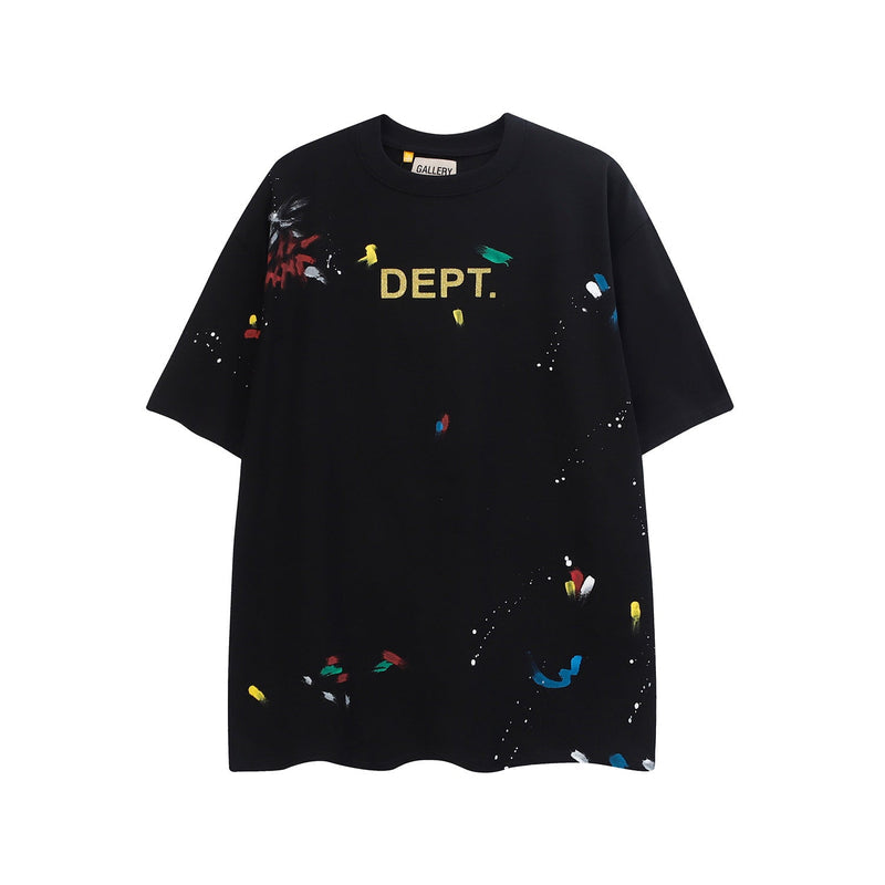 Gallery Dept T Shirts Splashed Ink Printing Loose Short Sleeve Base Lining