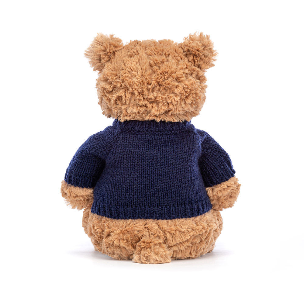 Bartholomew Bear with Personalized Navy Jumper