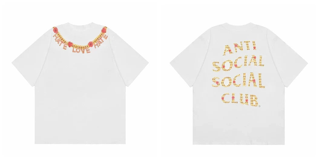 ACCS Gold Chain Rose White Tee
