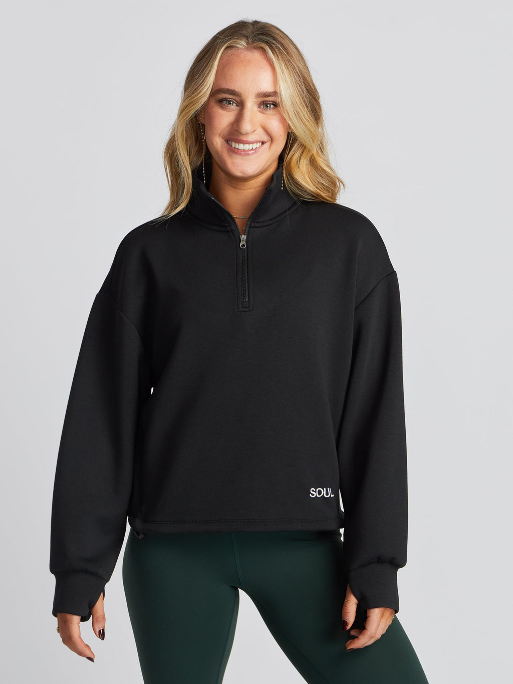 Sian Cropped Half Zip Midlayer
