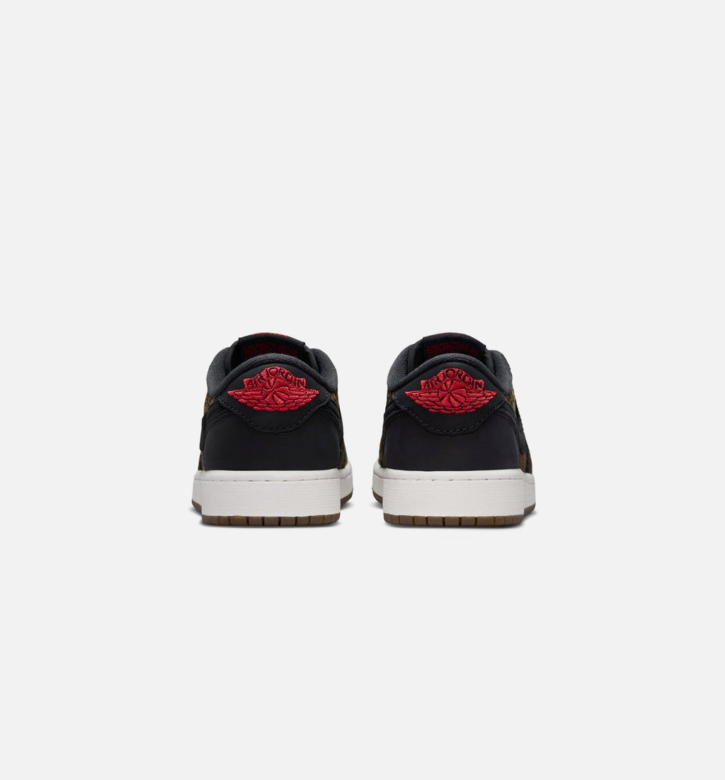 Air Jordan 1 Retro Low OG Laser Grade School Lifestyle Shoe - Black & Varsity Red