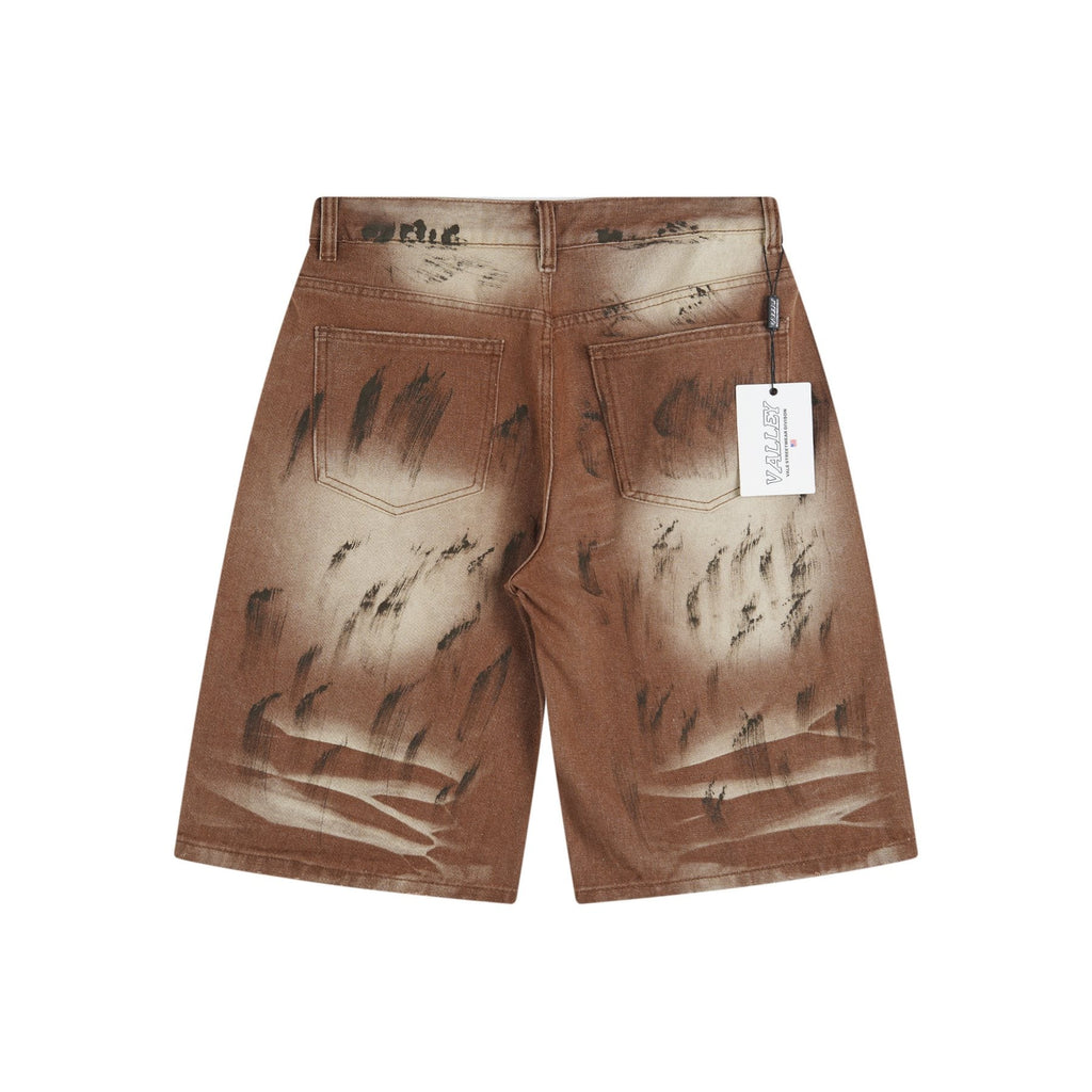 VALLEY Skittles Rhinestone Denim Shorts