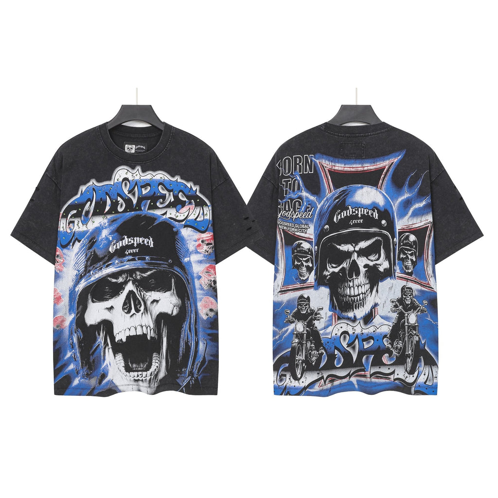 Godspeed Born to Raise Hell Distressed Graphic T-Shirt