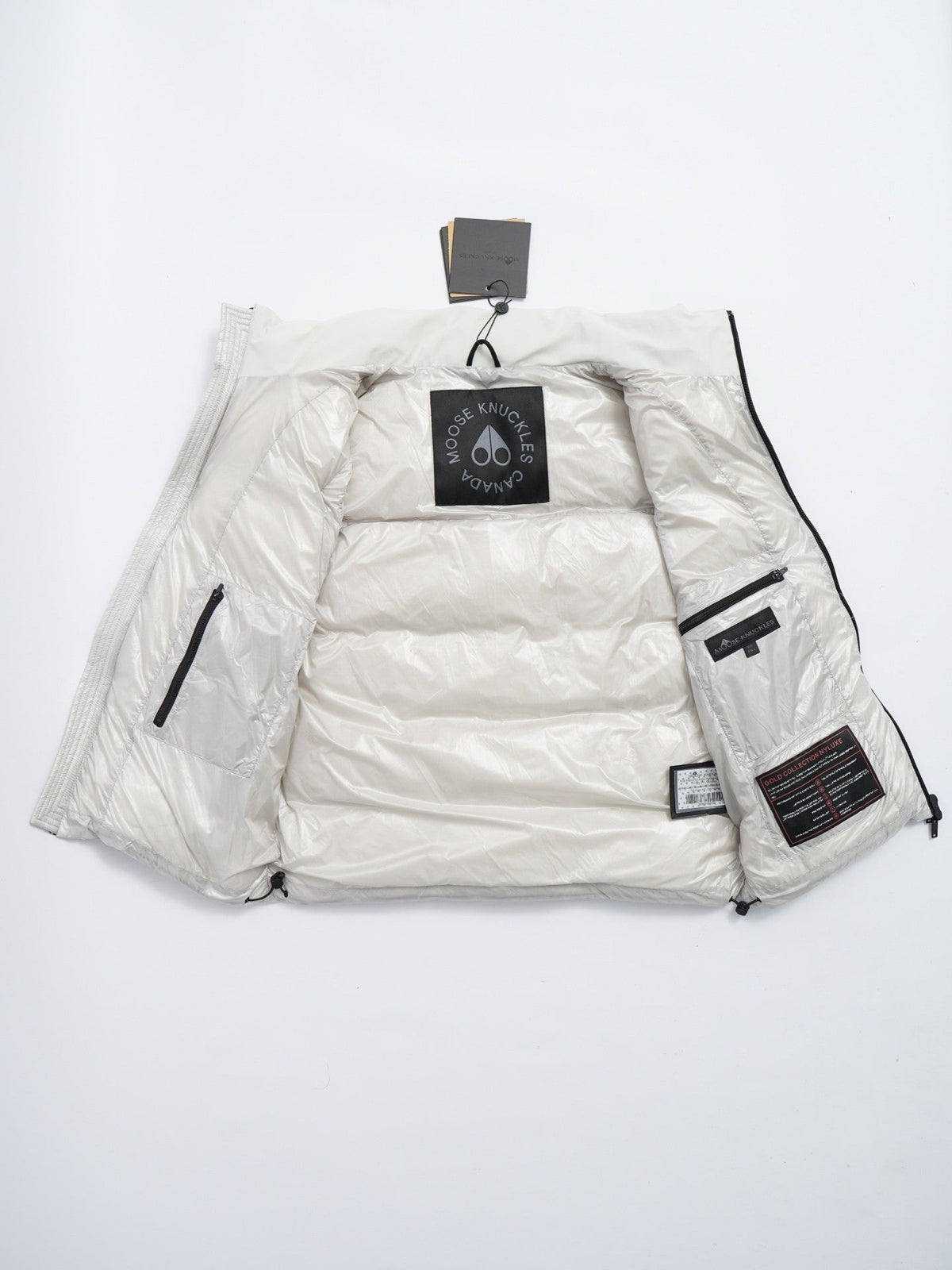 Moose Knuckles Gold Collection White Down Vest