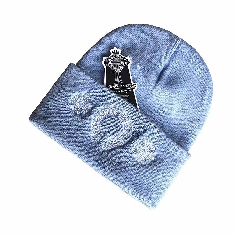 Chrome Hearts Horse Shoe Beanie Light Blue