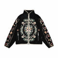 Abc. Floral Fleece Zip-Up 'Black'