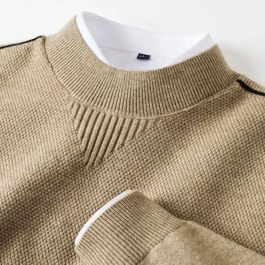 Soft Knit Beige Crew Sweater