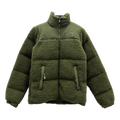 The North Face Fleece-Panel Stand-Collar Puffer Jacket in Olive