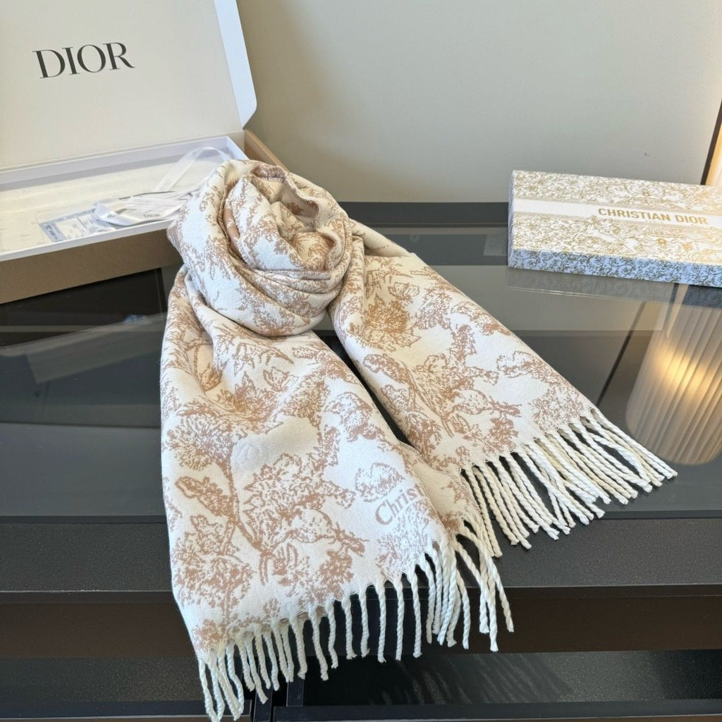 Dior Botanical Fringed Scarf