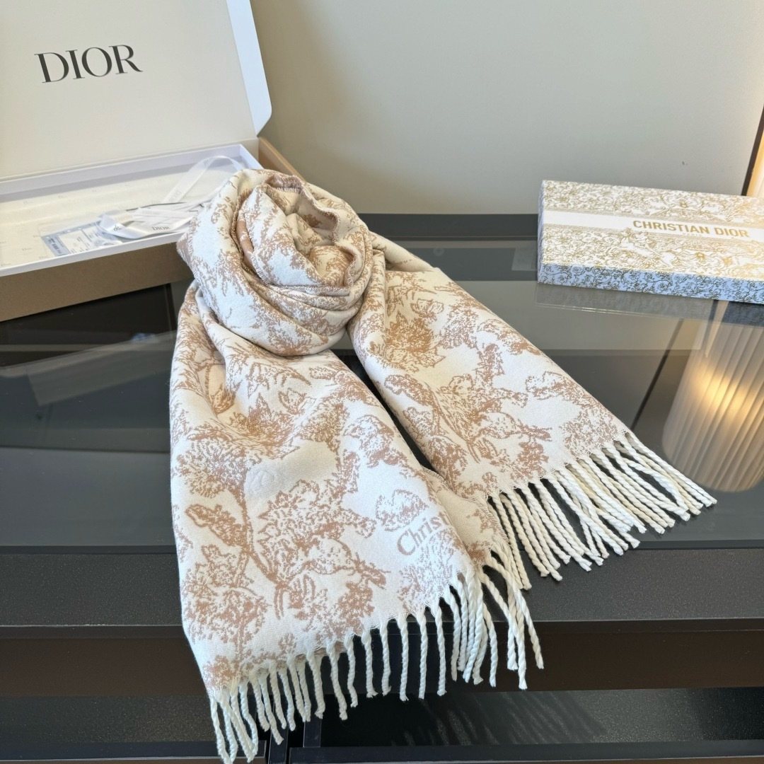 Dior Botanical Fringed Scarf