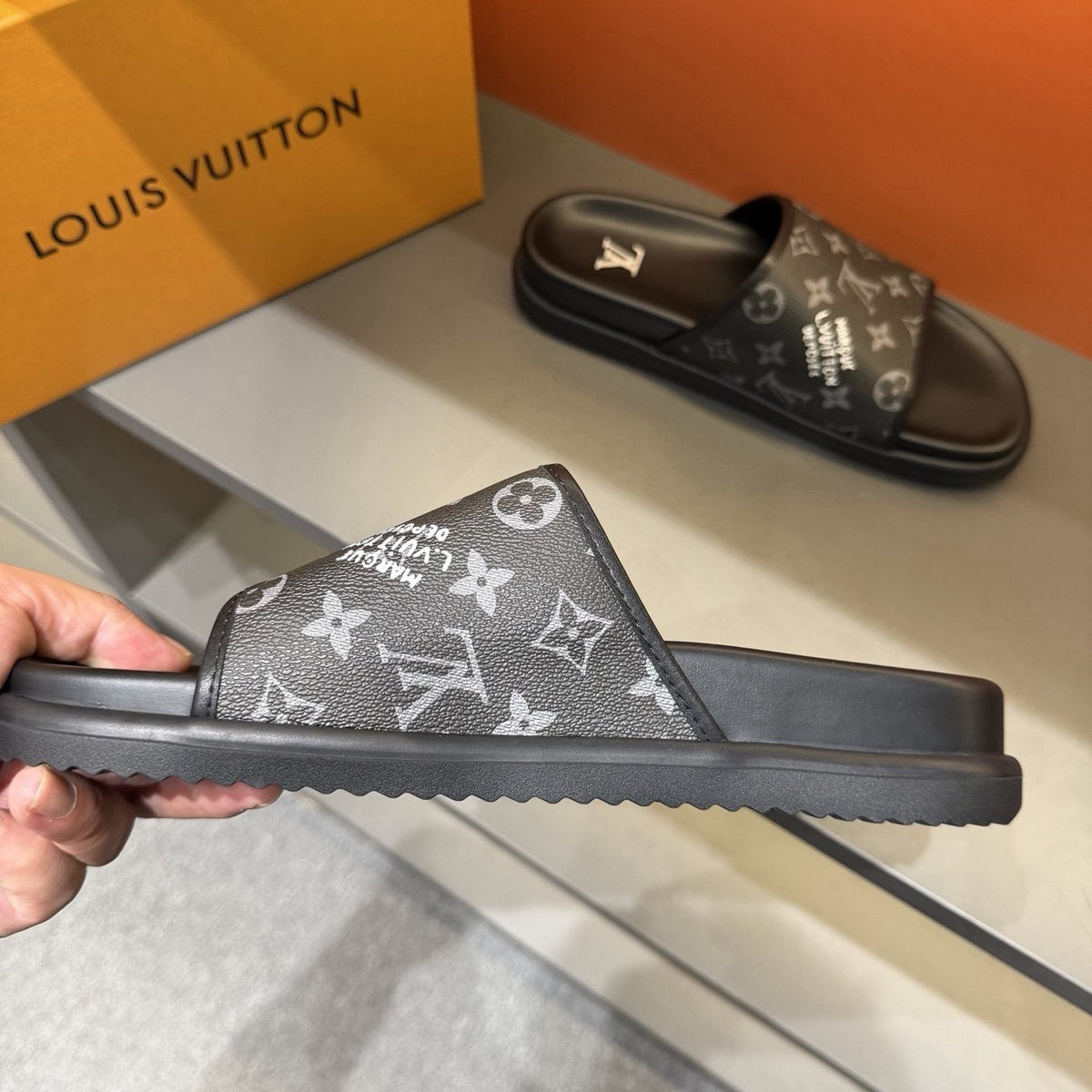Louis Vuitton Monogram Slide Sandals - Low-Profile Sole