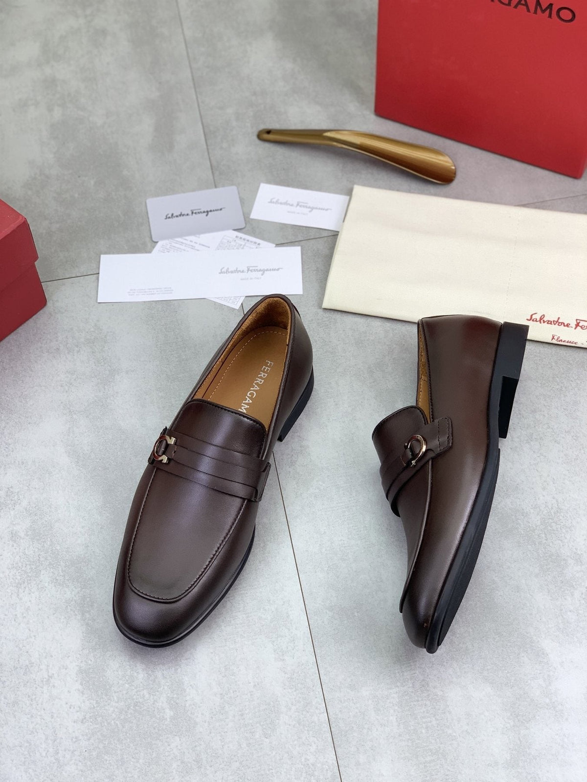 Ferragamo Men's Metal Bit Loafers - Low-Profile Heel