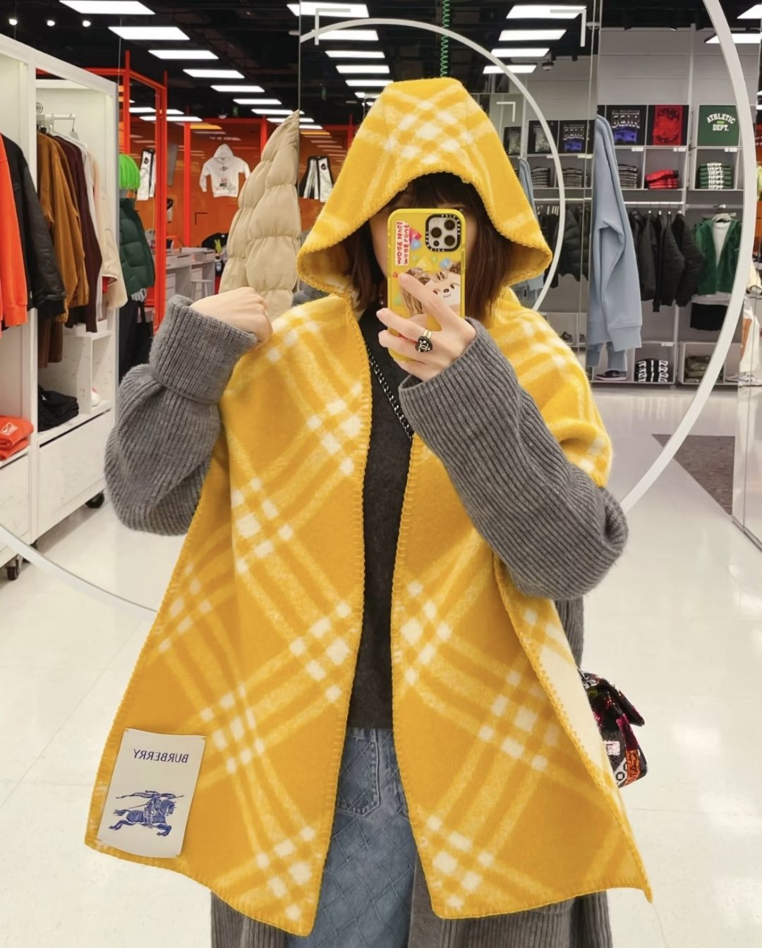 Burberry Plaid Hooded Scarf Wrap