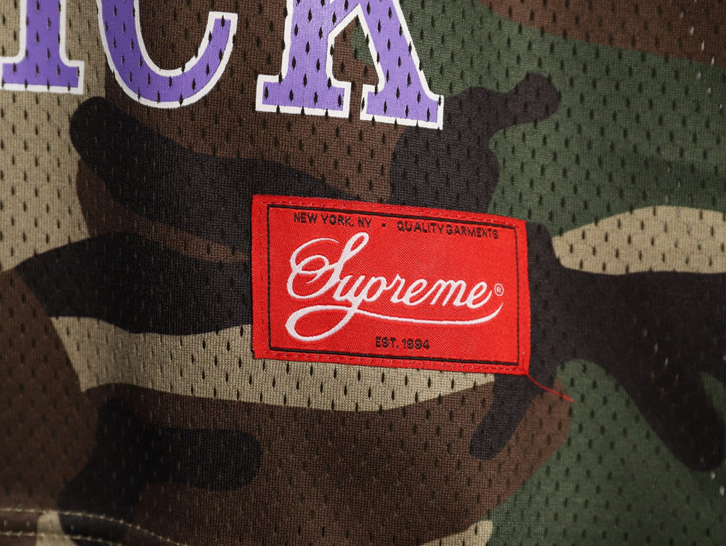 Supreme DJ Screw Graphic V-Neck Football-Style Jersey - Camouflage